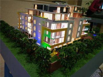 Physical Architectural Model Building Colorful LED Light Inside 80 * 60CM