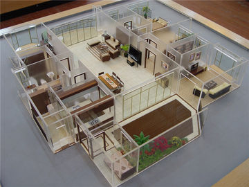 Miniature Interior Design Models , Acrylic House Interior 3D Model 60 * 60CM